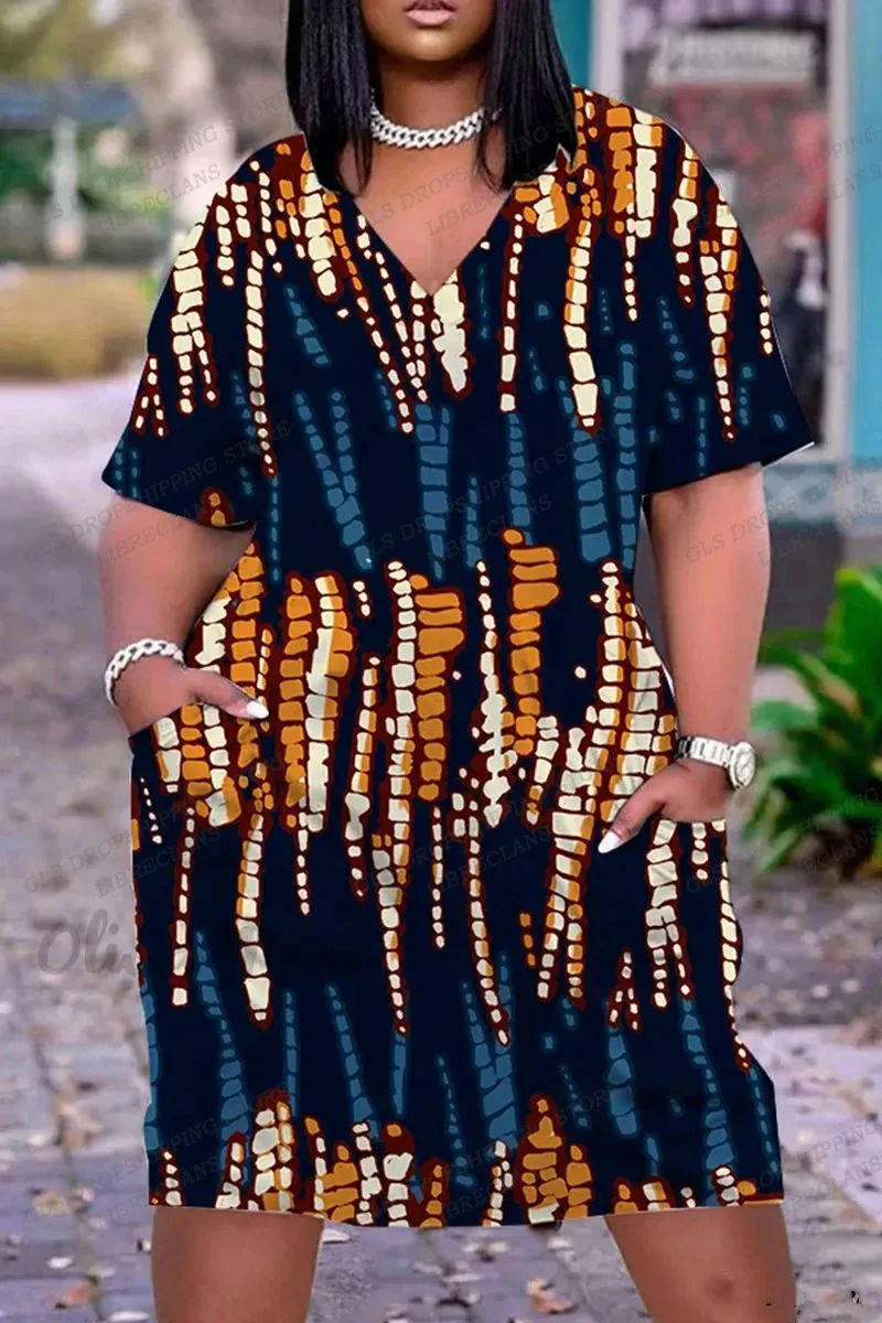 knee length dresses for ladies African Dresses | Indigo African Print Summer Dress