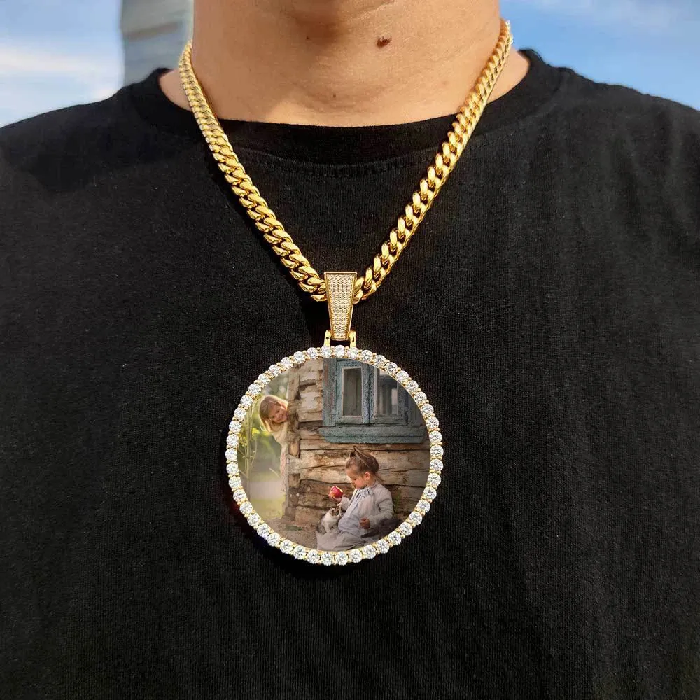 Hip Hop Jewelry Custom Blank Pendant 18k Gold Plated Iced  display picture 1
