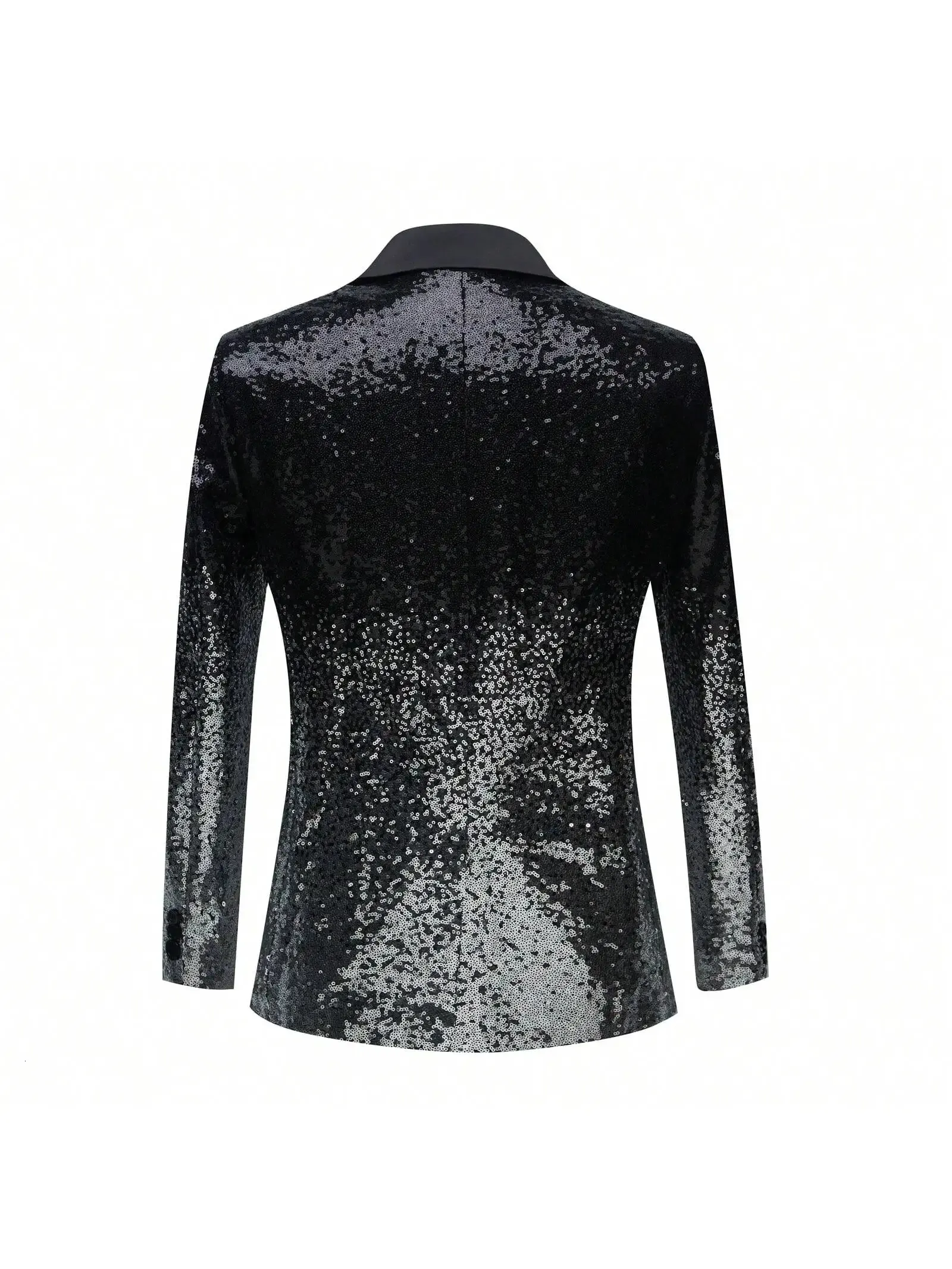 DUHGBNE Men's Shiny Sequin Blazer Long Sleeve Glitter Blazer One Button Tuxedo Night Club Prom Suit Blazer Costume for Stage Floral Prints Stylish Blazer Jackets Chic, Blue