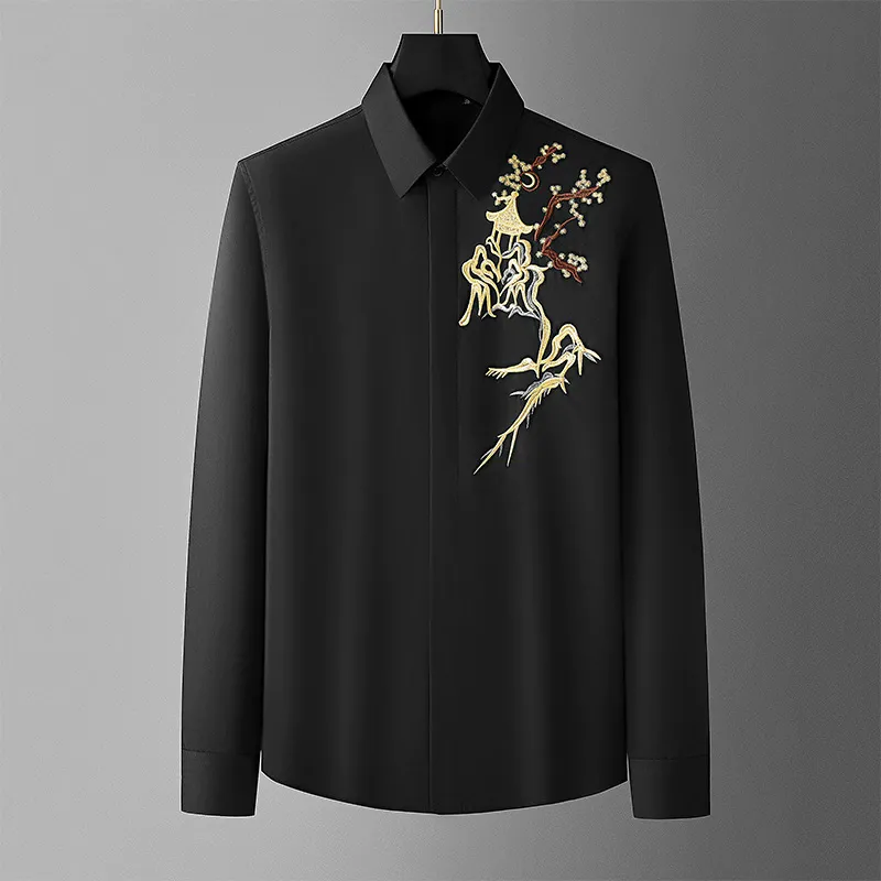 Men's Cotton Long Sleeve Dress Shirt with Turn-down Collar Slim Fit Chinese  Style Casual Business Shirt from Dhgate Men's Casual Shirts - price 50.06