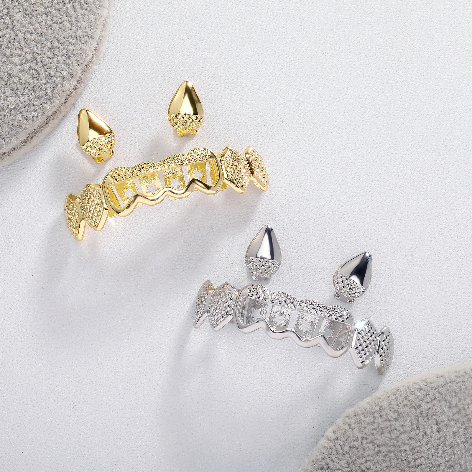 Unique Hollow Grid Teeth Grillz: Concave Convex Design, Hip Hop Style ...