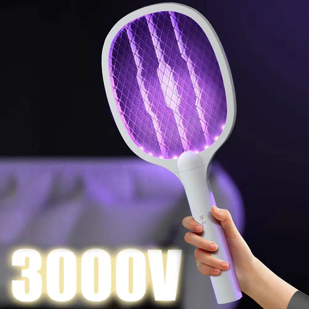 br outdoor electric insect zapper racket for flies and... 2 In 1 Bug Zapper Rackets Rechargeable Electric Mosquito Swatters For ...