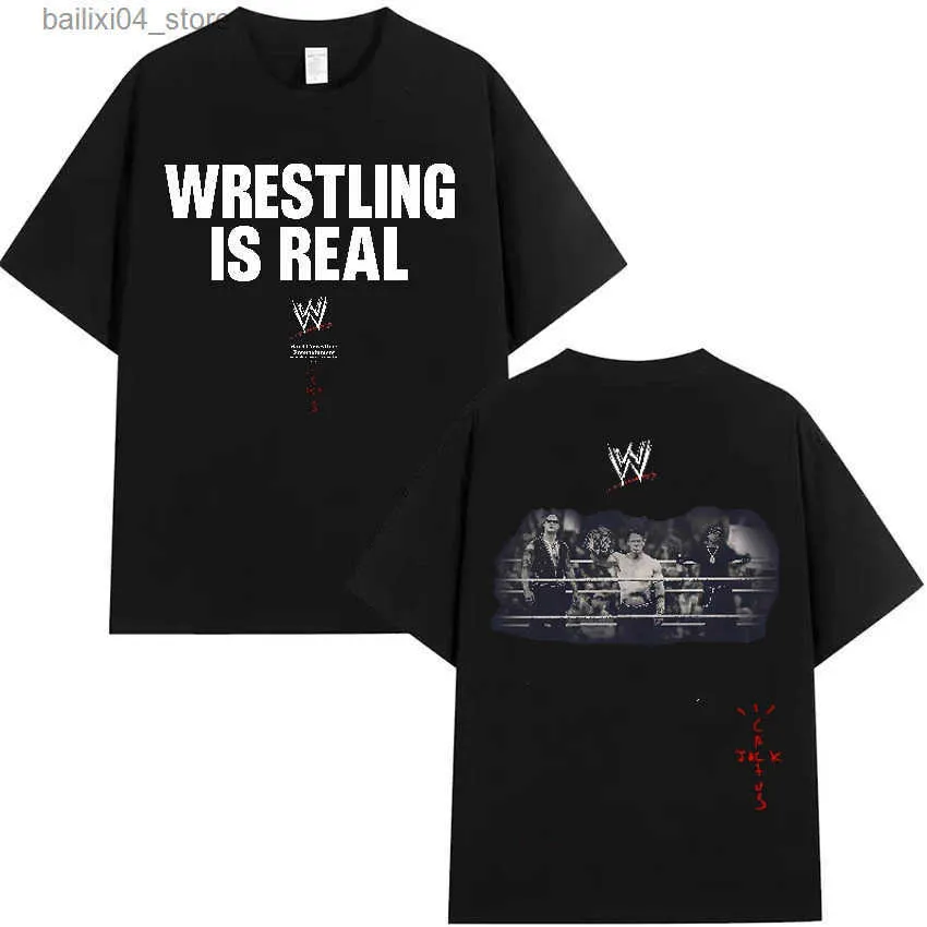 Wrestling Is Real T Shirt Short Sleeve Crewneck From 3,59