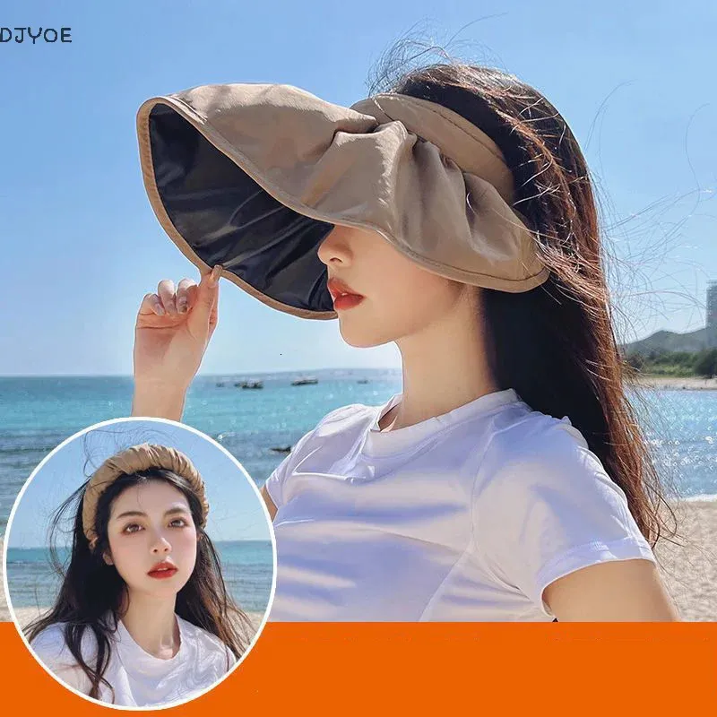 Cappello Estivo Donna Con Tesa Larga Pieghevole: Cappello Da Spiaggia Con Protezione UV E Visiera Parasole In Cotone - 3