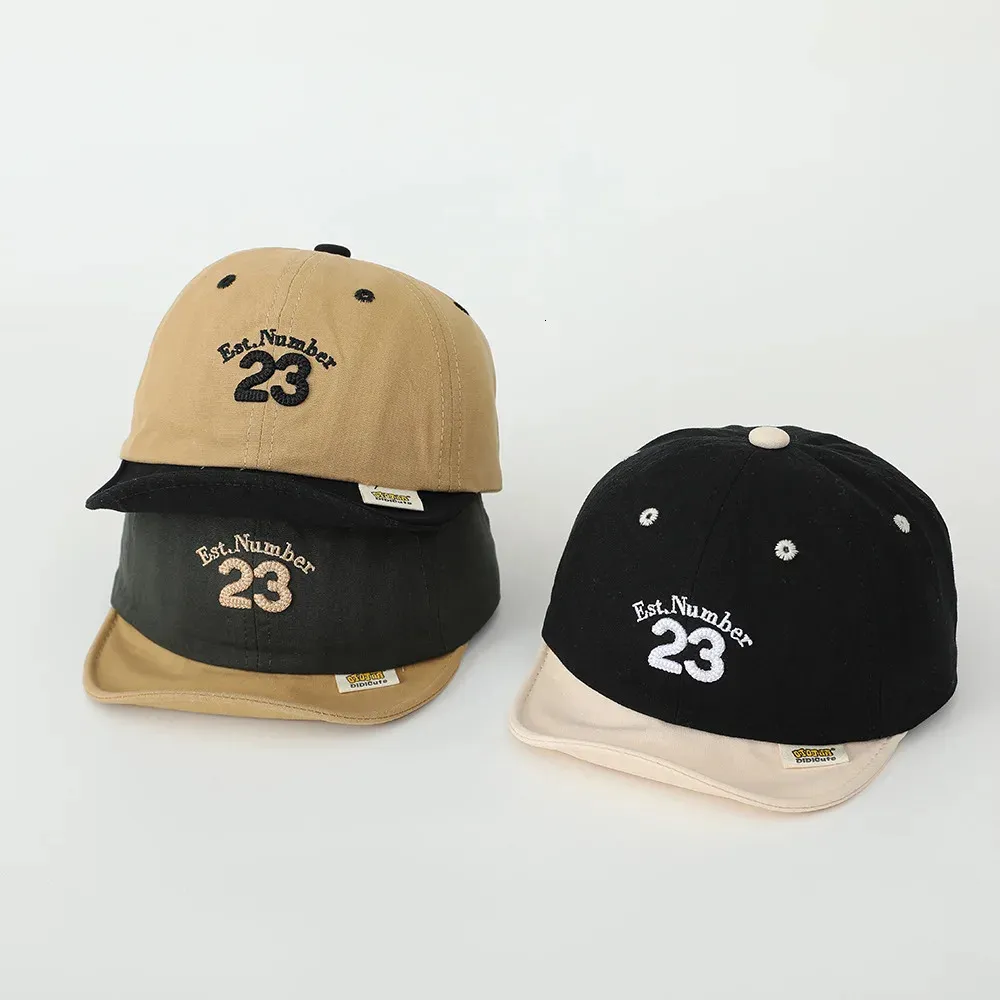 Embroidery Letter Baby Hat Summer Soft Short Brim Infant Boy