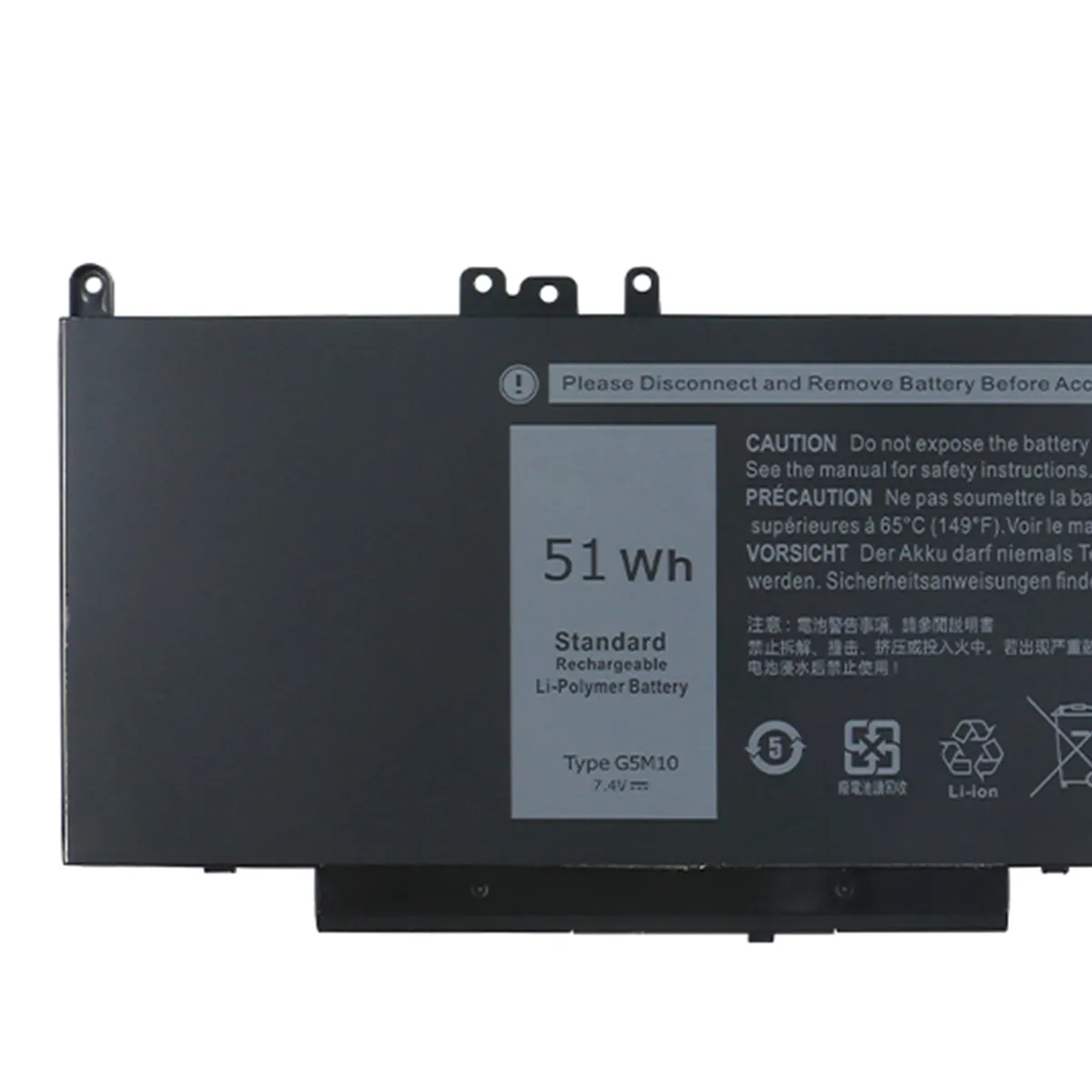 thumbnail image 2 of Replacement Laptop Battery For Dell Latitude E5450 E5550 – 7.4V 51Wh Li-Ion, 4-Cell, Black, 3-Year Warranty 2 of 4