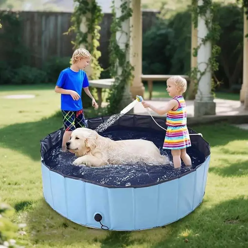 Piscine Pliable Pour Enfants 80 Ou 100 Cm - Bac à Eau Portable, Montage Rapide, Pour Jardin Et Animaux - 10