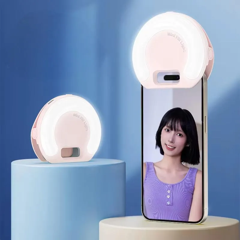 Anello Luce LED Per Telefono Con Clip – 3 Modalità E Luminosità Regolabile, Ricaricabile USB, Portatile Per Selfie E Videochiamate