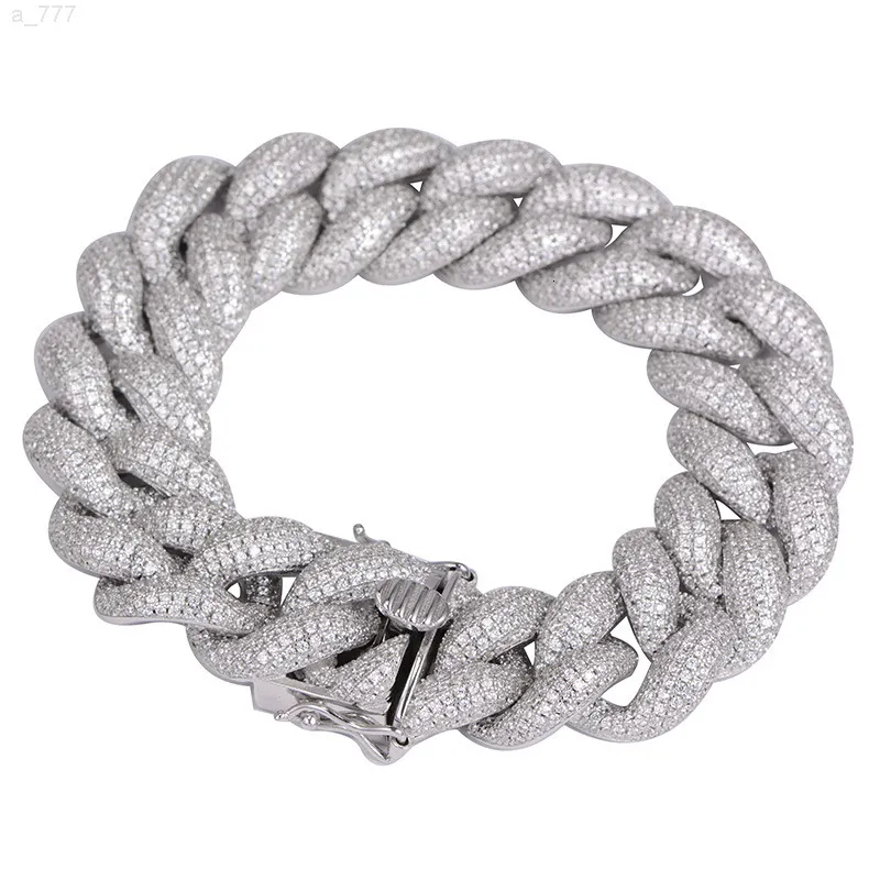 Unique Design 925 Sterling Silver 18MM Bubble Cuban Link Bracelet