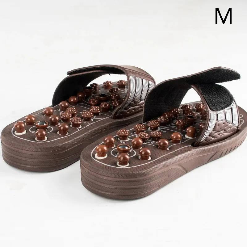 Brown Massage Slide Sandals with Acupressure Nodes XL Amazon.com: Gcoujrl Acupressure Sandals,Acupressure Foot  main image 2