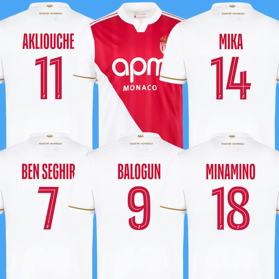 24/25 Soccer Jersey Kit MonAcO Football Shirt Kids Adults, Home Away,  BALOGUN, FOFANA, GOLOVIN, MINAMINO Hot Sale!