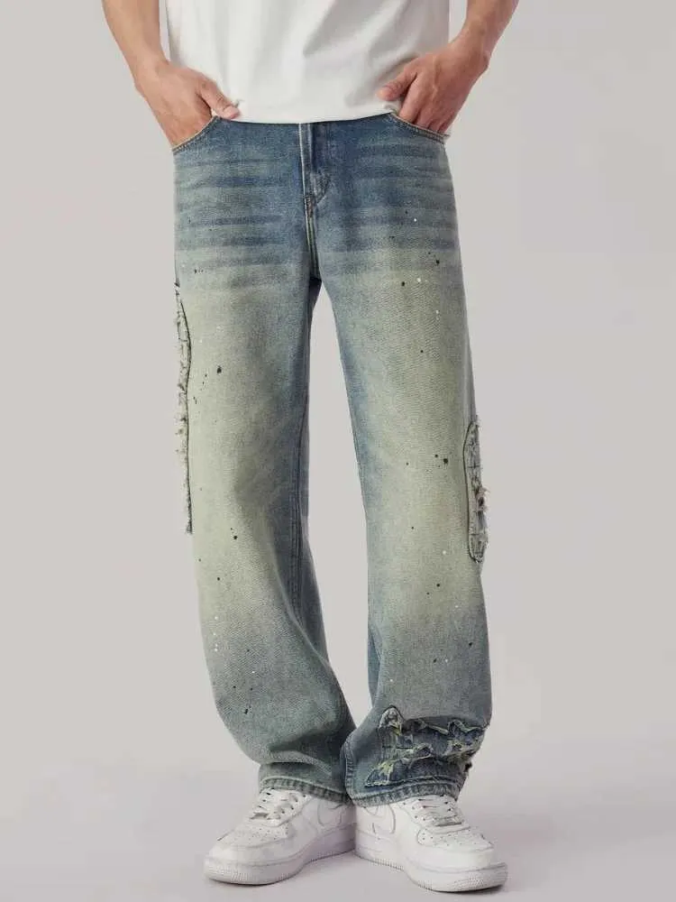Trashy Y2K 2000S Patchwork Washed Blue Stacked Baggy New Trashy Y2K 2000S Patchwork Washed Blue Stacked Baggy New