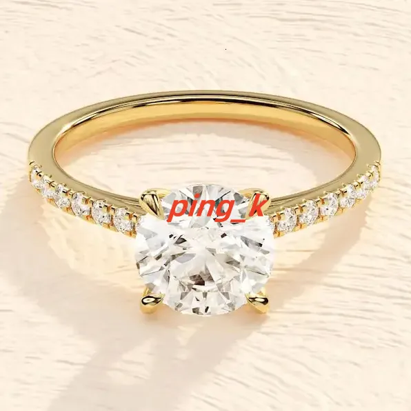 Sterling Silver Moissanite Engagement Ring For Women Round Cut