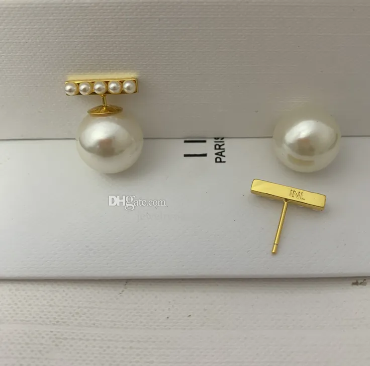 Orecchini A Perno Donna Con Perla Dorata 18 Carati - Autiga 715 - Eleganti