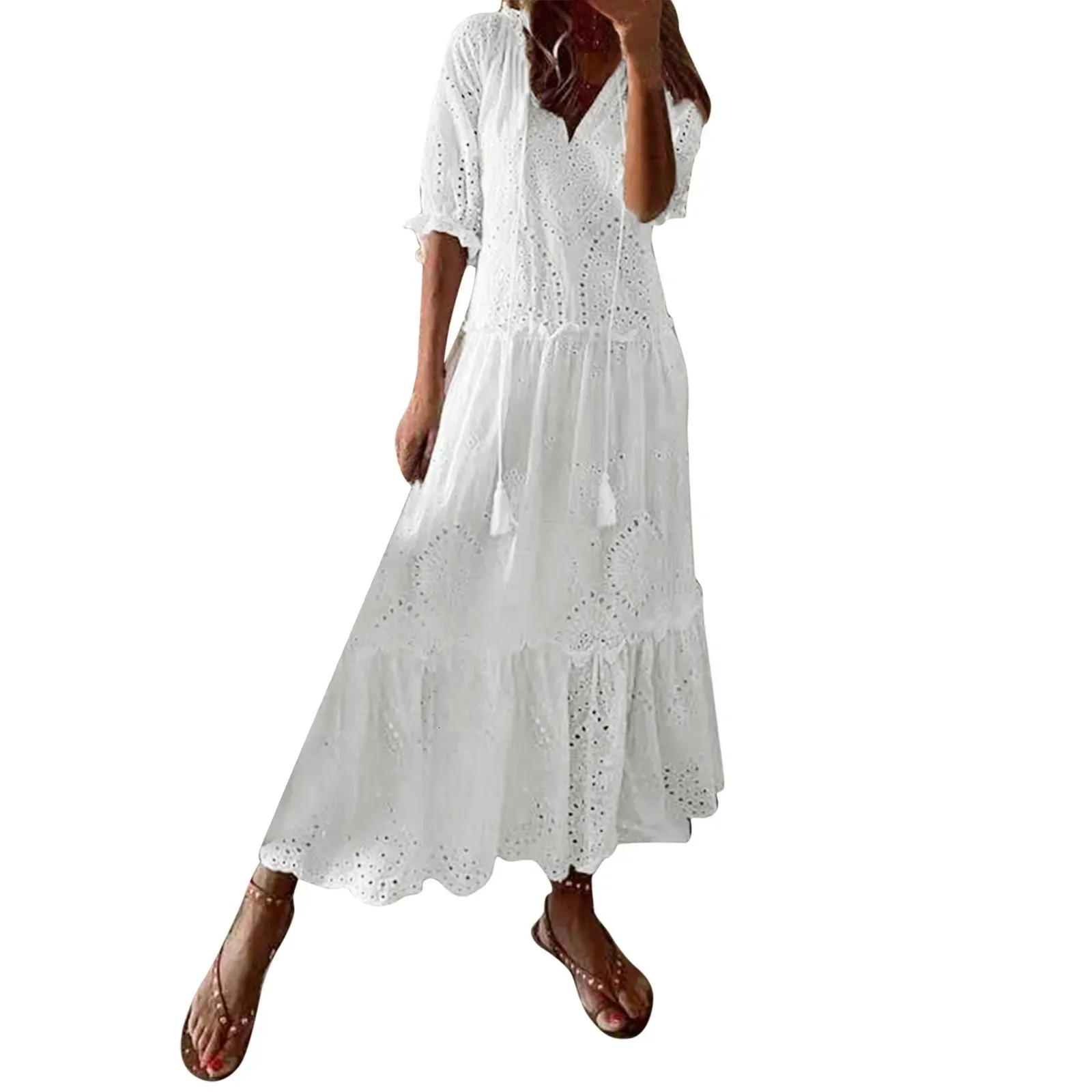 plus size bohemian white dress Plus Size Flowing Lace Chiffon Boho A-line Wedding Dress Nude Beige