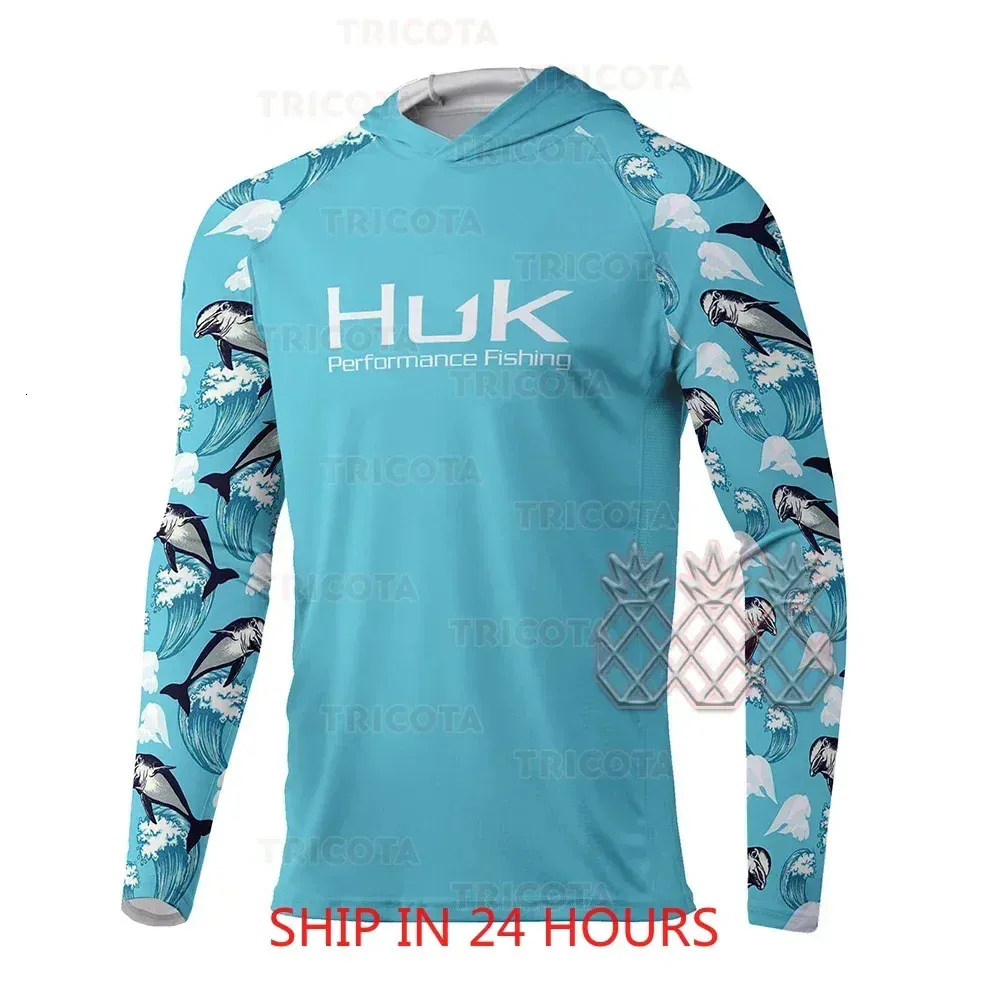 HUK Performance Fishing Clothing Men Long Sleeve Uv Protection
