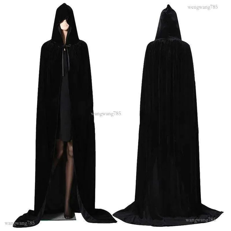 Hexen-Umhang Blau Mit Kapuze – Halloween Cosplay Kostüm, Unisex, Für Party & Rollenspiel
