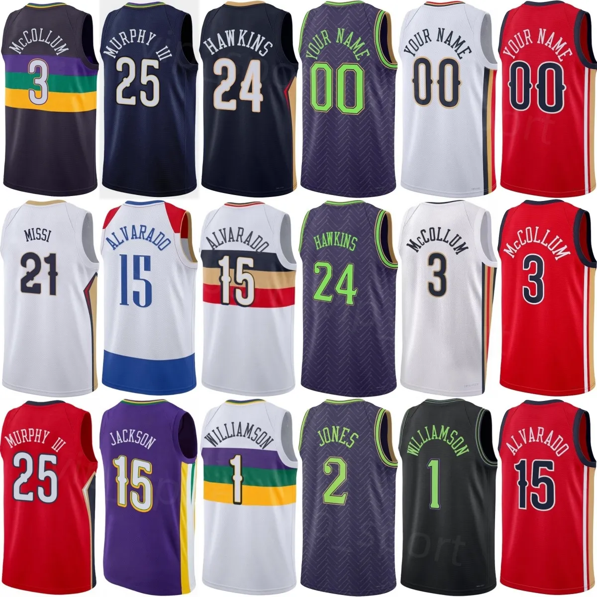 Printed Basketball 25 26 Draft Zion Williamson Jerseys Trey