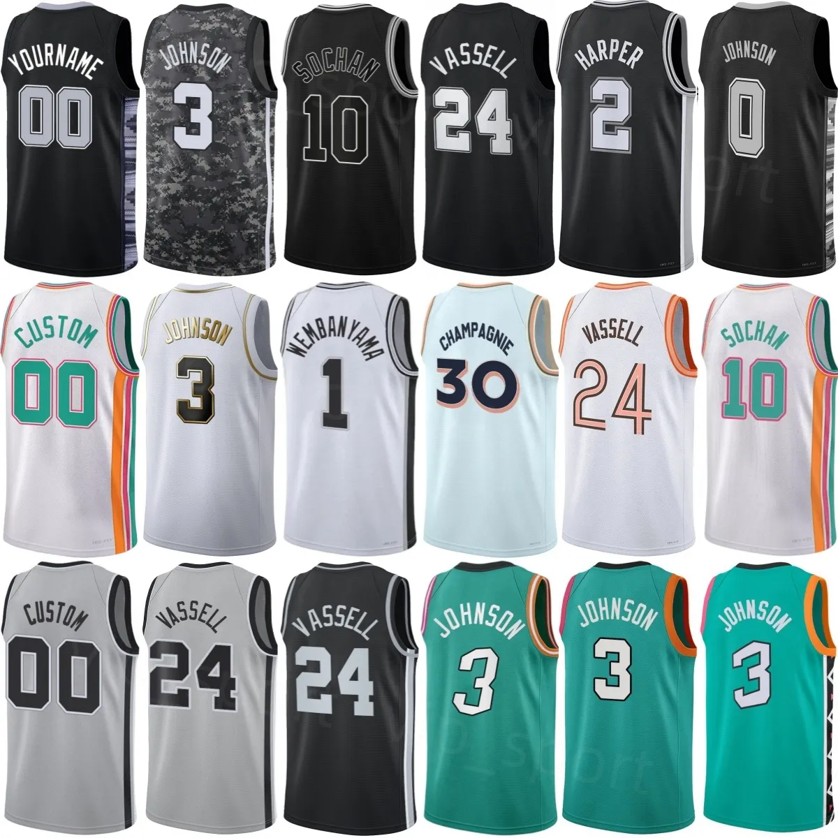 Victor Wembanyama Jersey 25/26 Draft Basketball Jersey Archive For