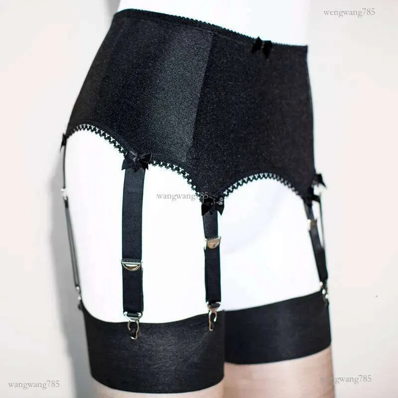 Lace Garter Belt With Metal Buckle Straps, Elastic Suspender For