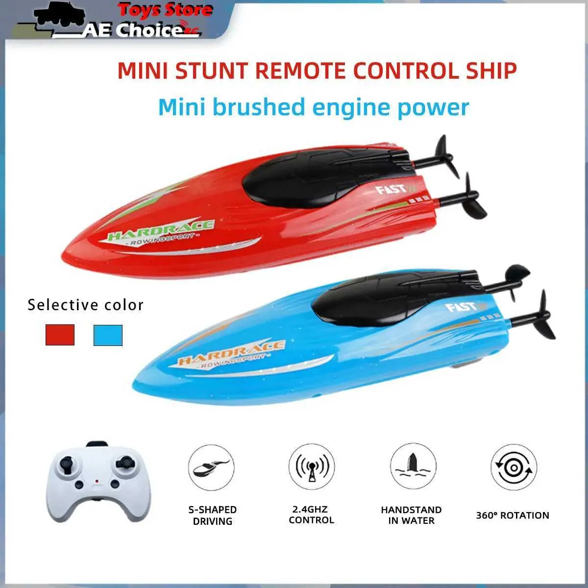 JJRC Mini RC Boat, 2.4G Stunt Mini Speedboat with LED Light, 360 ...