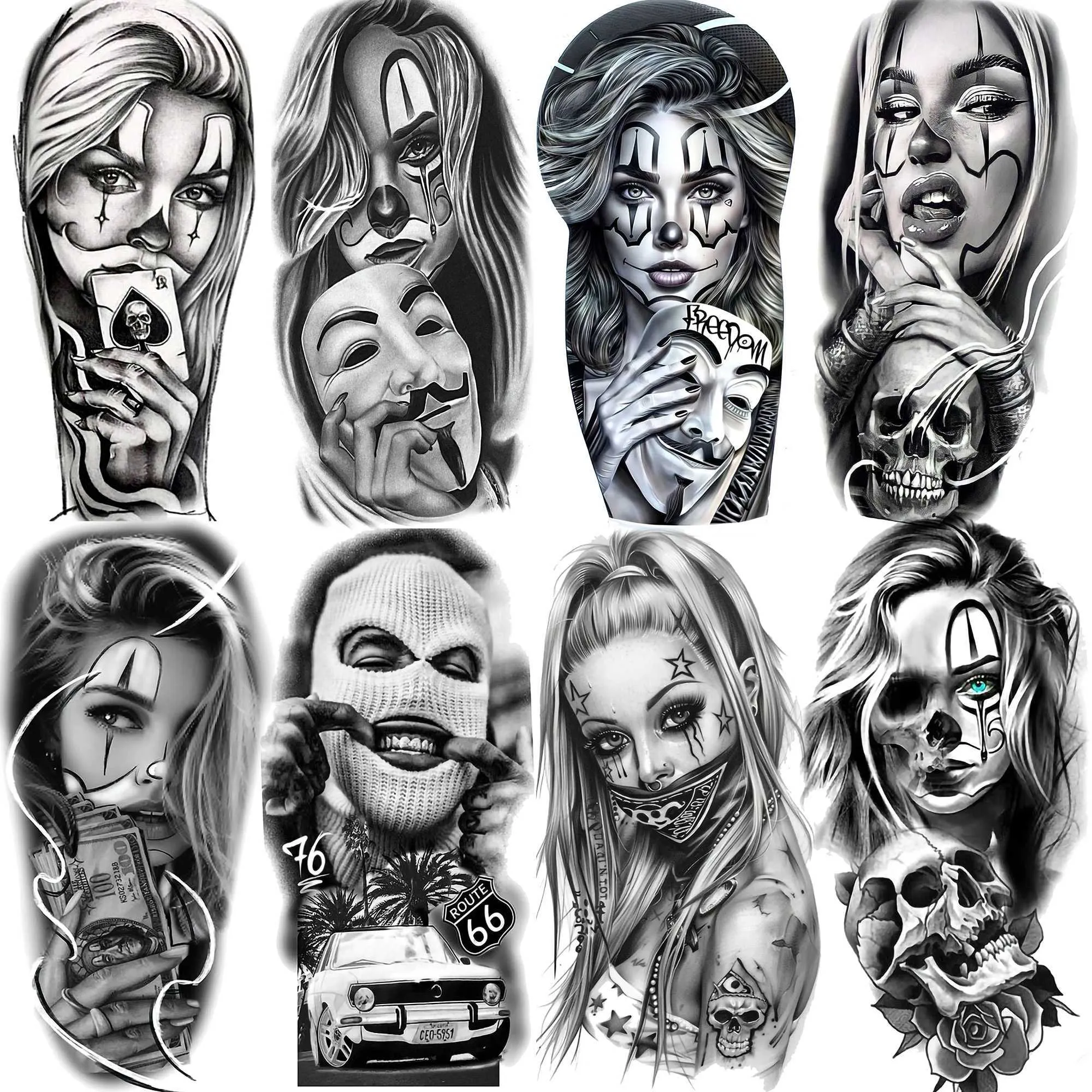 Tatuaggi Temporanei Viso Joker Uomini E Donne Tatuaggi Finti Realistici  Impermeabili Foglio Adesivo Di Lunga Durata Di J250929 Da 2,95 € | DHgate, image size:2000x2000
