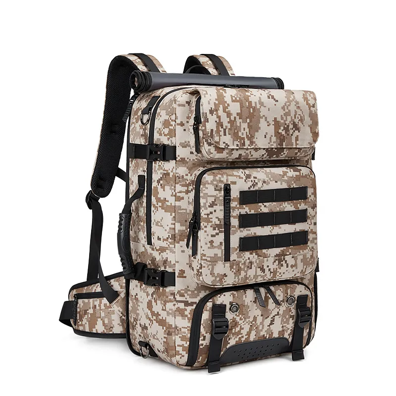 OC119M45 Men's And Women's Backpack Outdoor Leisure Large Capacity Multifunctional Canvas Cloth Vacuum Compression_voghion.com