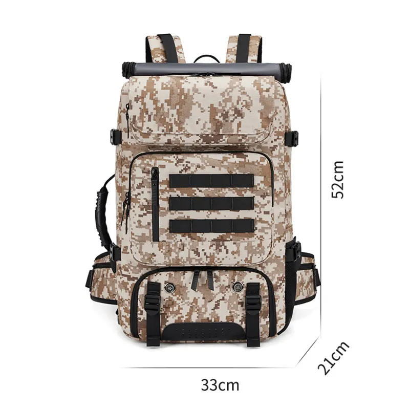 OC119M45 Men's And Women's Backpack Outdoor Leisure Large Capacity Multifunctional Canvas Cloth Vacuum Compression_voghion.com