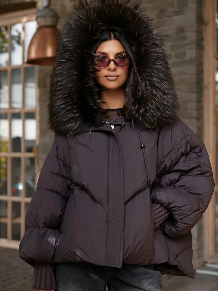 Piumini Invernali Da Donna In Vera Pelliccia Con Cappuccio, Spessa