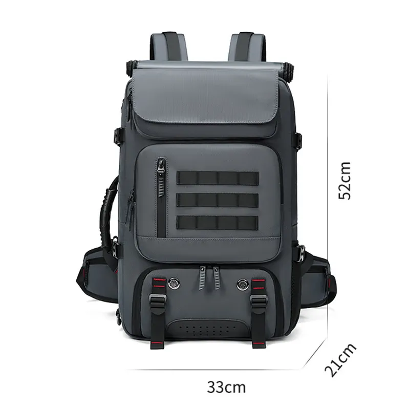 OC119M45 Men's And Women's Backpack Outdoor Leisure Large Capacity Multifunctional Canvas Cloth Vacuum Compression_voghion.com