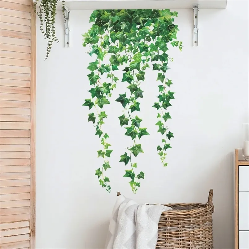 Small Fresh Green Leaf Vine Wall Stickers PVC... From Kong09, $6.9 ...