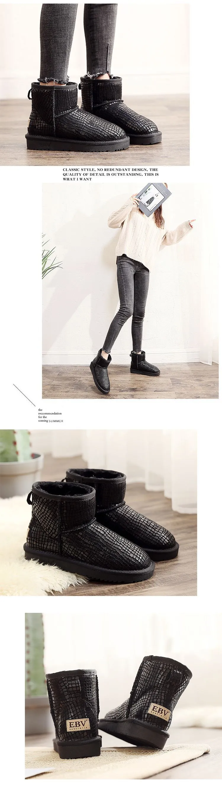 EBV Designer Kostenloser Versand Hochwertige Schneestiefel aus Rindsleder mit Schleife Echtes Leder Hält warm Wasserdicht Outdoor-Schuhe aus Baumwolle_voghion.com