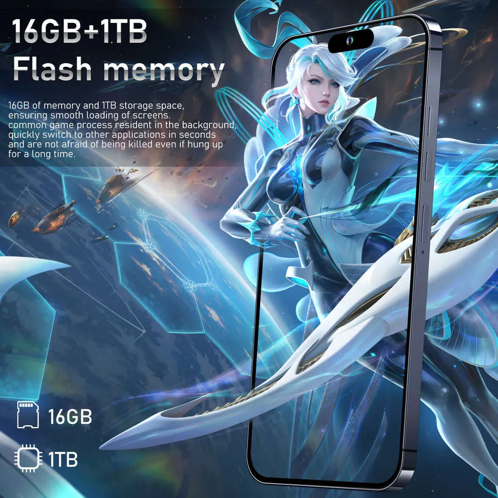 HD Display I16 Pro Max Mobile Phone, 7.3-Inch, 16+1T, True Smart Island ...