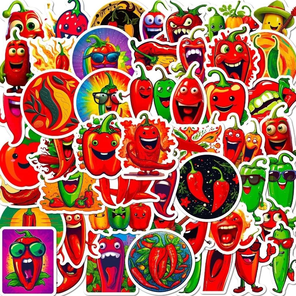 50 Funny Expression Chili Stickers: Independent Personality DIY ...