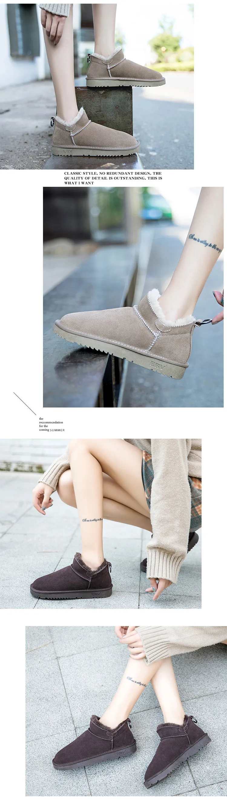 Botas de neve de designer em couro de vaca legítimo quentes_voghion.com