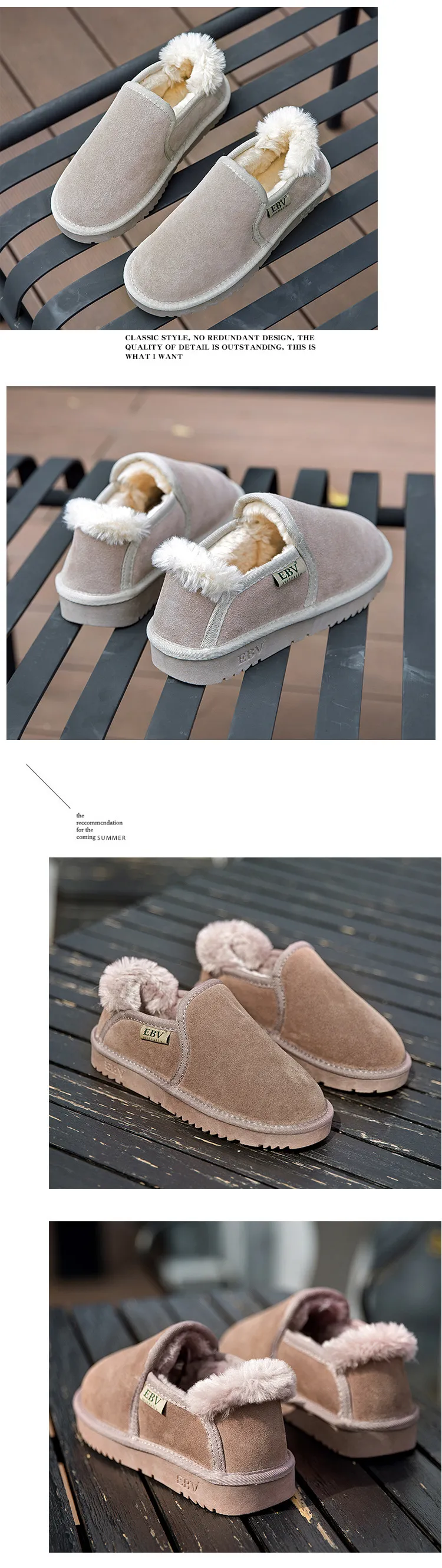 EBV Designer Shoes Free Shipping High Quality Cowhide Bow Snow Genuine Leather Keep Warm Outdoor Fashion Short Boots For_voghion.com