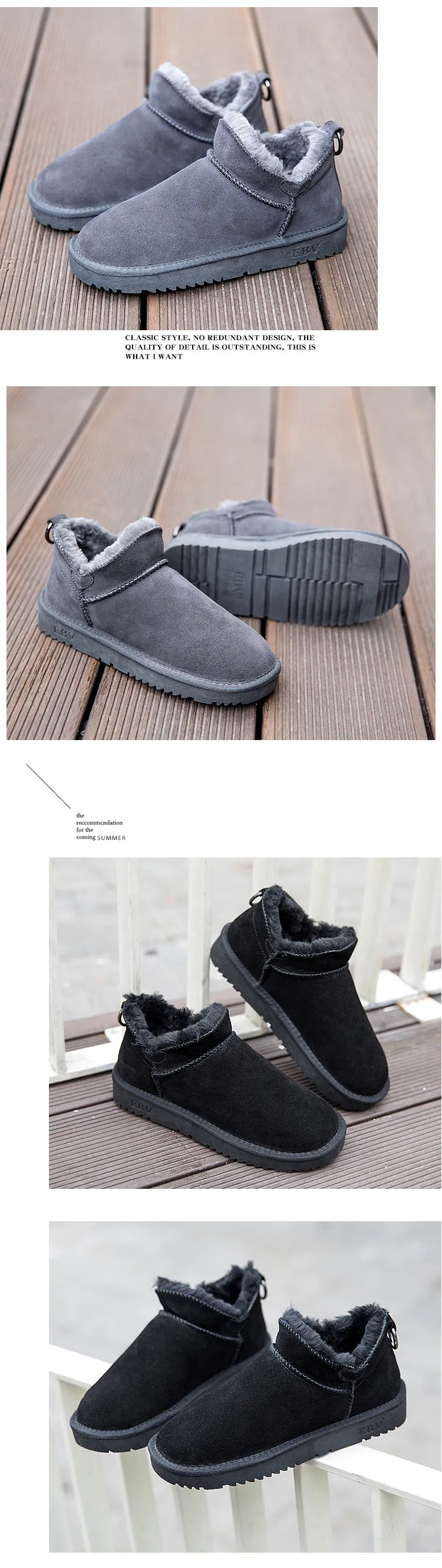 Botas de neve de designer em couro de vaca legítimo quentes_voghion.com