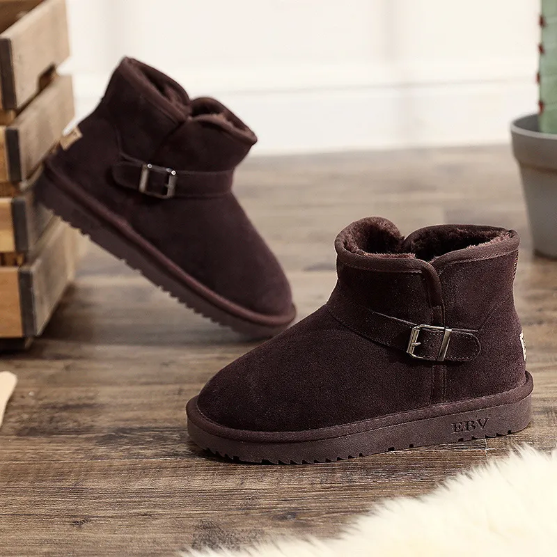 Botas de nieve de piel de vaca de alta calidad con lazo de diseñador EBV, envío gratis, cálidas y gruesas, de cuero genuino, para exteriores, antideslizantes._voghion.com