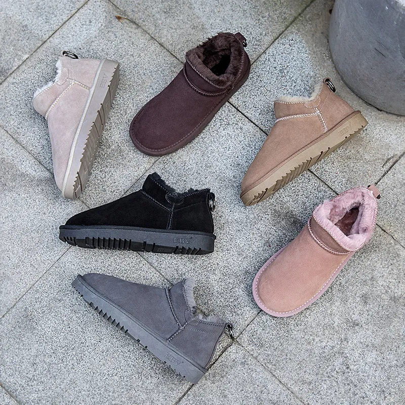 Botas de neve de couro bovino genuíno de alta qualidade com laço, modelo EBV Designer, frete grátis. Mantêm os pés aquecidos e são estilosas para atividades ao ar livre._voghion.com
