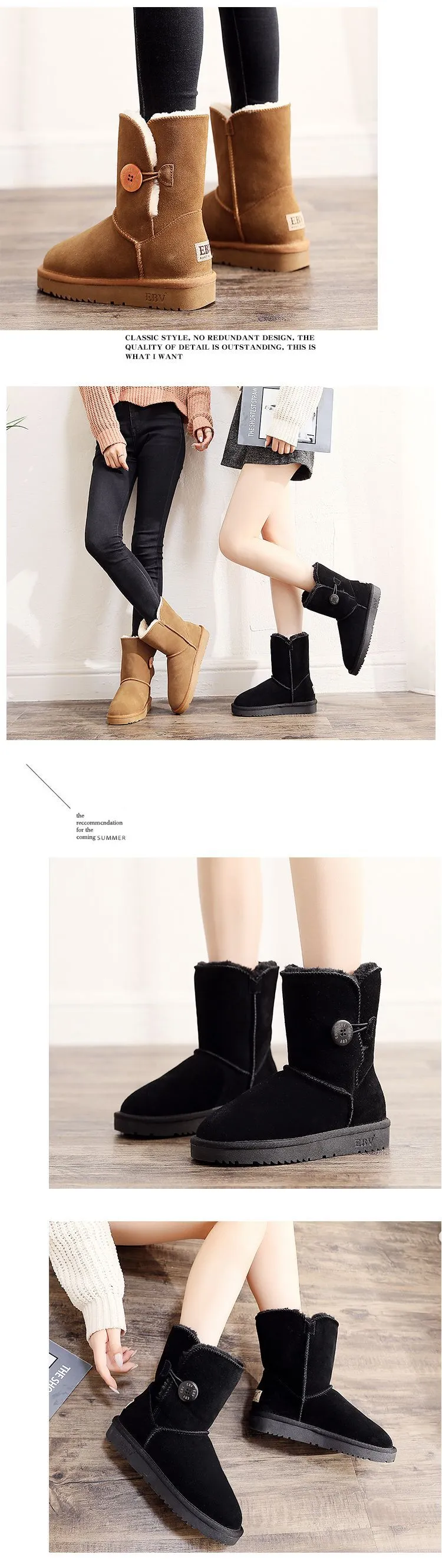 Designer sneeuwlaarzen voor dames van echt leer warm_voghion.com