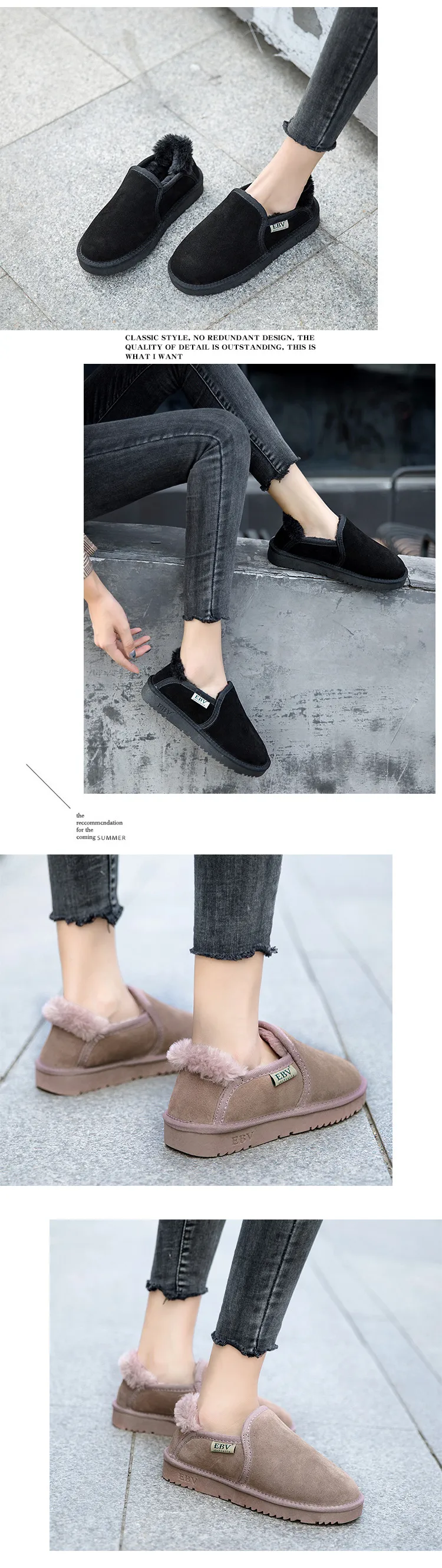 EBV Designer Shoes Free Shipping High Quality Cowhide Bow Snow Genuine Leather Keep Warm Outdoor Fashion Short Boots For_voghion.com