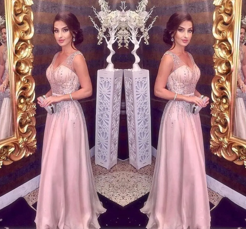 Blush Pink A Line Evening Dress With Pockets With... From Elegantweddings,  $121.35 | DHgate.Com