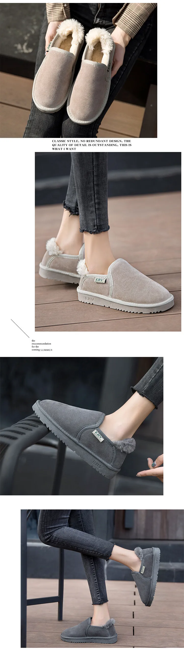 EBV Designer Shoes Free Shipping High Quality Cowhide Bow Snow Genuine Leather Keep Warm Outdoor Fashion Short Boots For_voghion.com