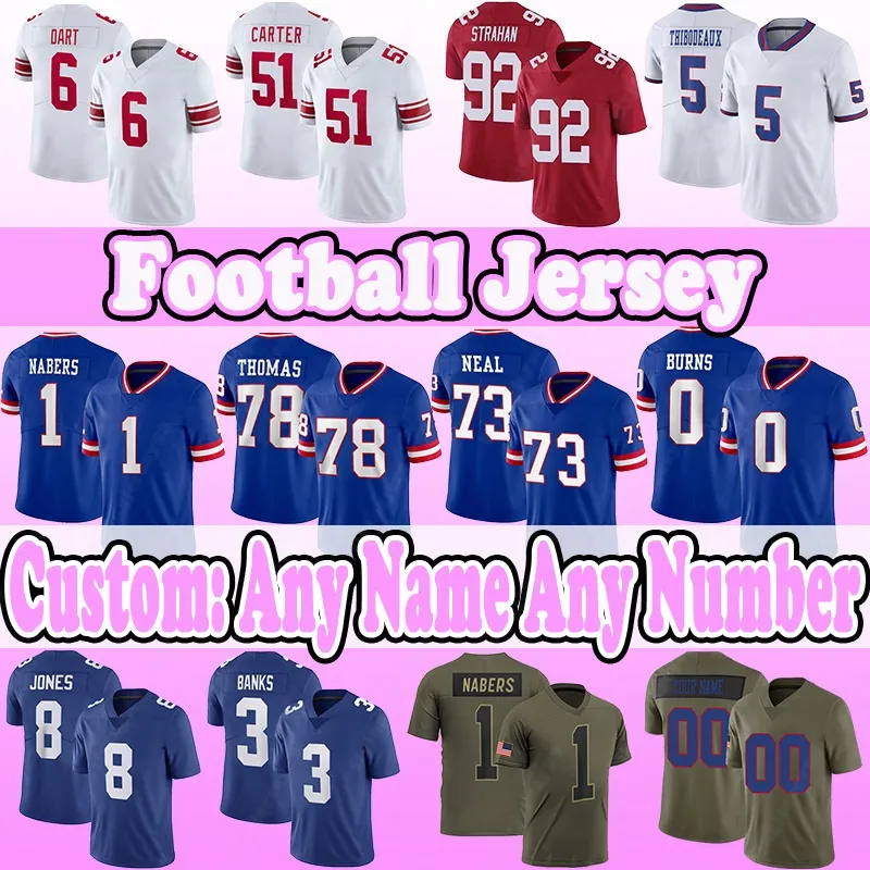2024 NFL Football Jersey Malik Nabers, Dexter Lawrence II, Tommys