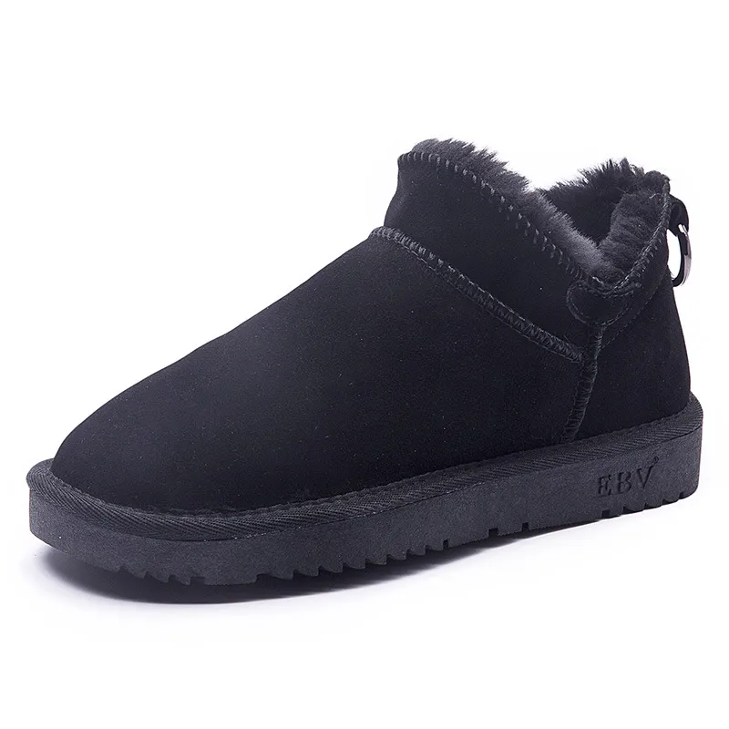 Botas de neve de couro bovino genuíno de alta qualidade com laço, modelo EBV Designer, frete grátis. Mantêm os pés aquecidos e são estilosas para atividades ao ar livre._voghion.com
