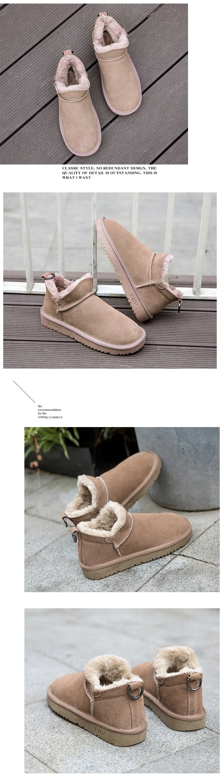 Botas de neve de designer em couro de vaca legítimo quentes_voghion.com