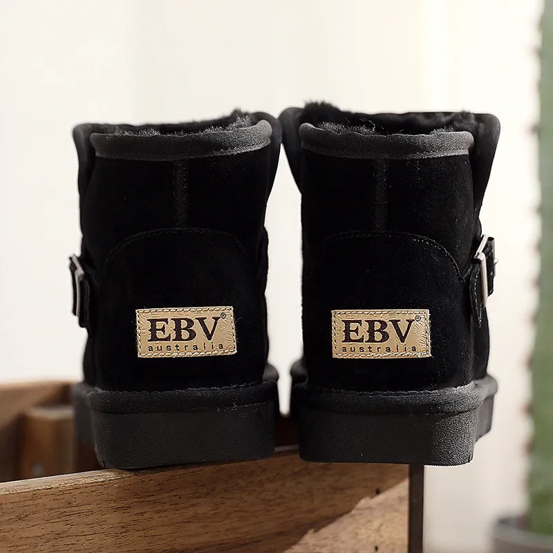 EBV Designer Hot Free Shipping High Quality Cowhide Bow Snow Boots Genuine Leather Keep Warm Outdoor Non Slip Thick_voghion.com