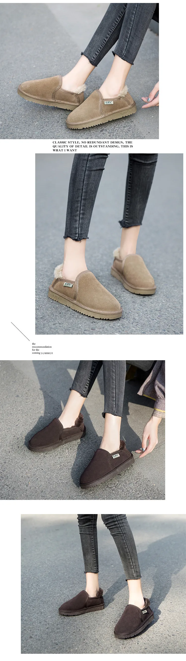 EBV Designer Shoes Free Shipping High Quality Cowhide Bow Snow Genuine Leather Keep Warm Outdoor Fashion Short Boots For_voghion.com