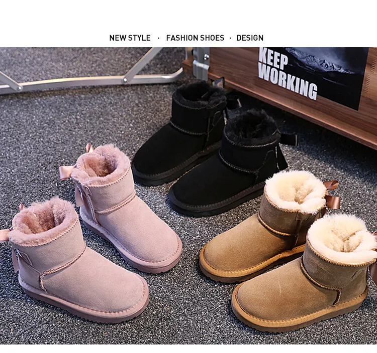 Designersnöskor för barn i varmt halkfritt skinn_voghion.com