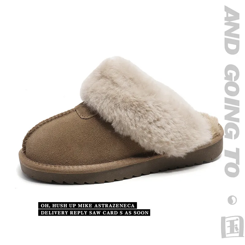 EBV Designerschuhe – heiß begehrt! Kostenloser Versand! Hochwertiges Fell auf Leder, dicke Sohle, flache Sohle, neue Schneestiefel – warm und wetterfest._voghion.com
